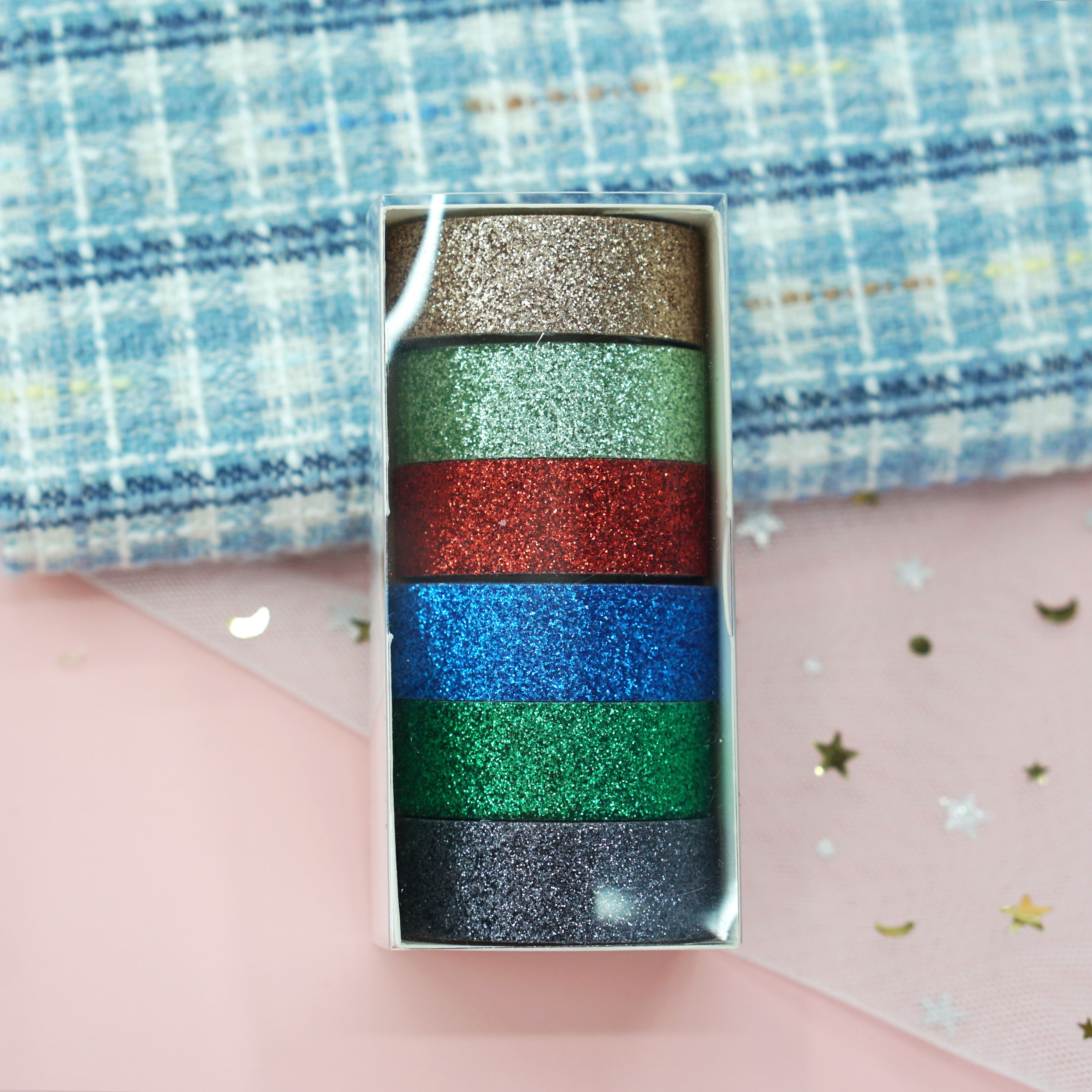 6个装金粉和纸胶带 彩色闪粉撒粉金葱手账装饰\贴纸 可手撕DIY详情图4