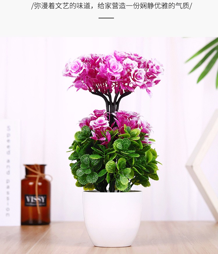Customized color based on samples, MC-95 forest-themed combination home interior decoration artificial flower clusters detail image 7