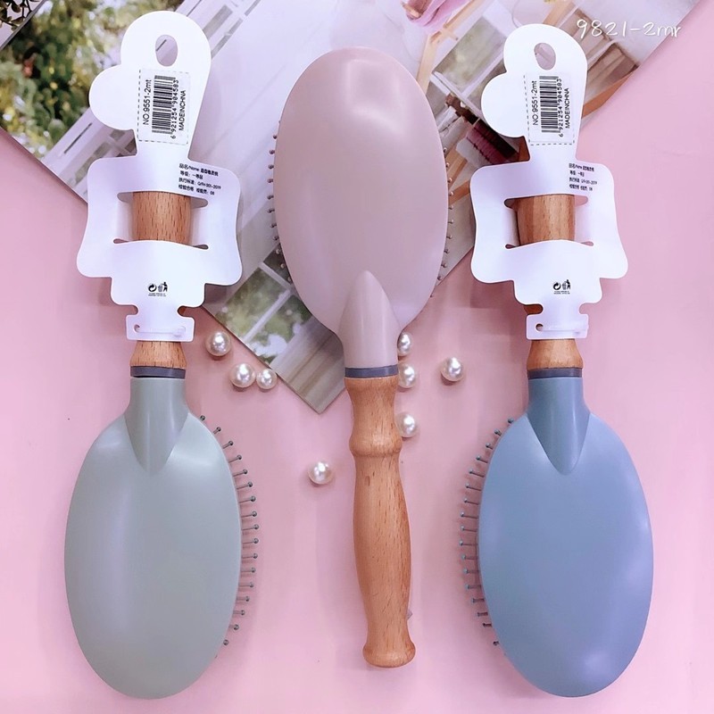 花开木木按摩气囊梳北欧色木柄美发梳 厂家直销批发详情2