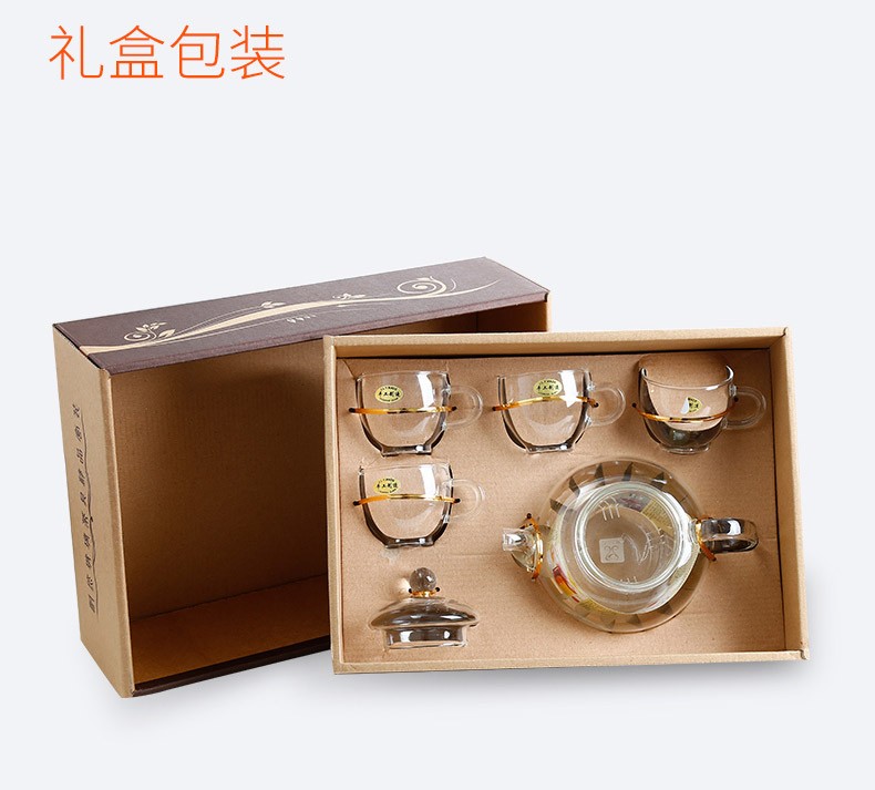 纯手工高硼硅耐热玻璃礼品盒套装茶具批发详情7
