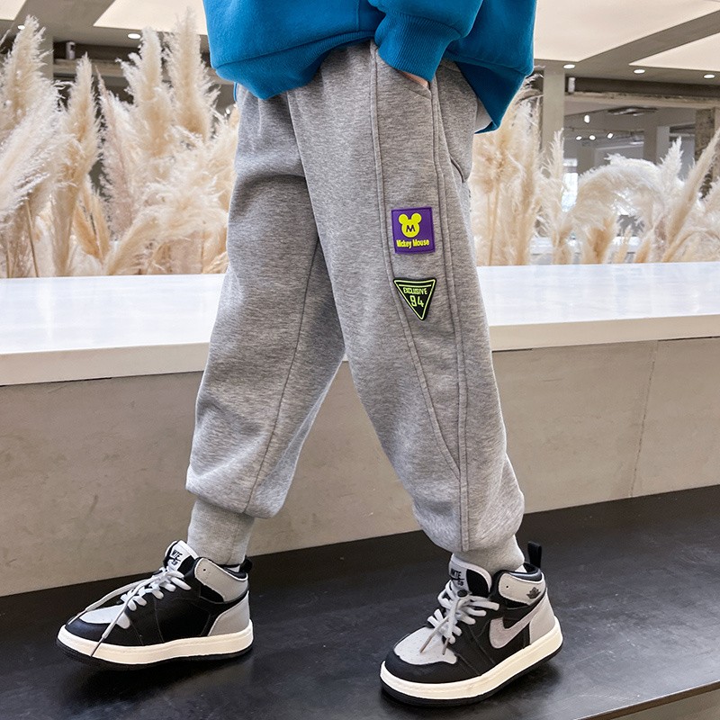 Boys' pure cotton trousers for spring and autumn, children's double-standard sportswear, casual autumn style, Zhongda Tong Boys 2021 New style detail image 1