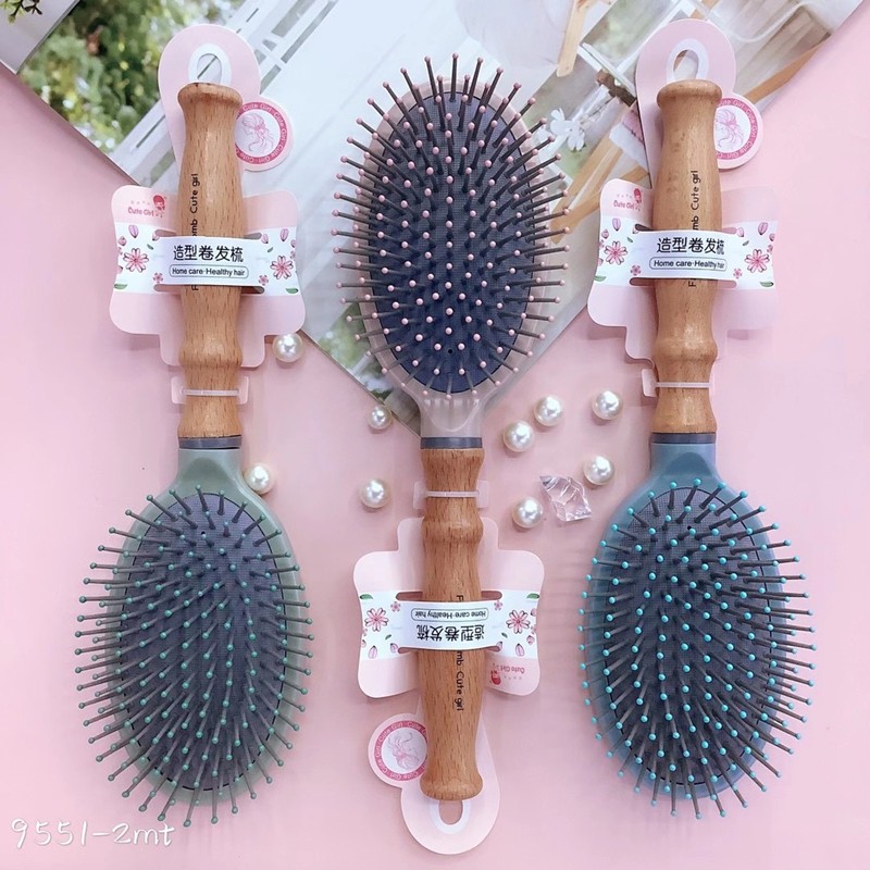 花开木木按摩气囊梳北欧色木柄美发梳 厂家直销批发详情4