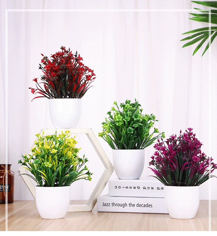 MC-108 Artificial Flower Creative mini potted Plant model room bedroom Desk Desktop Home decoration ins wholesale detail image 5