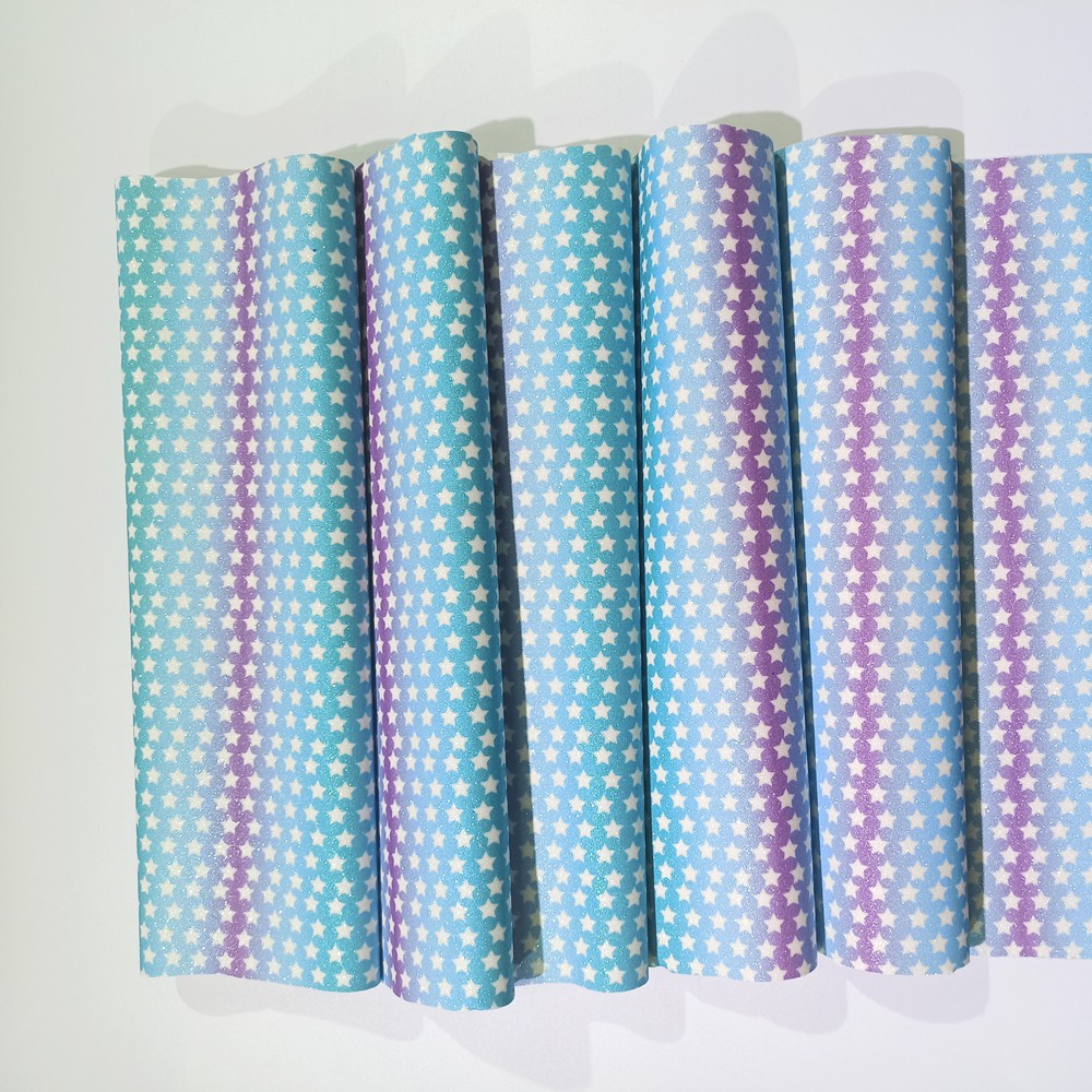 The manufacturer is selling the raw material PU Glitter special leather for soft package sliding doors detail image 4