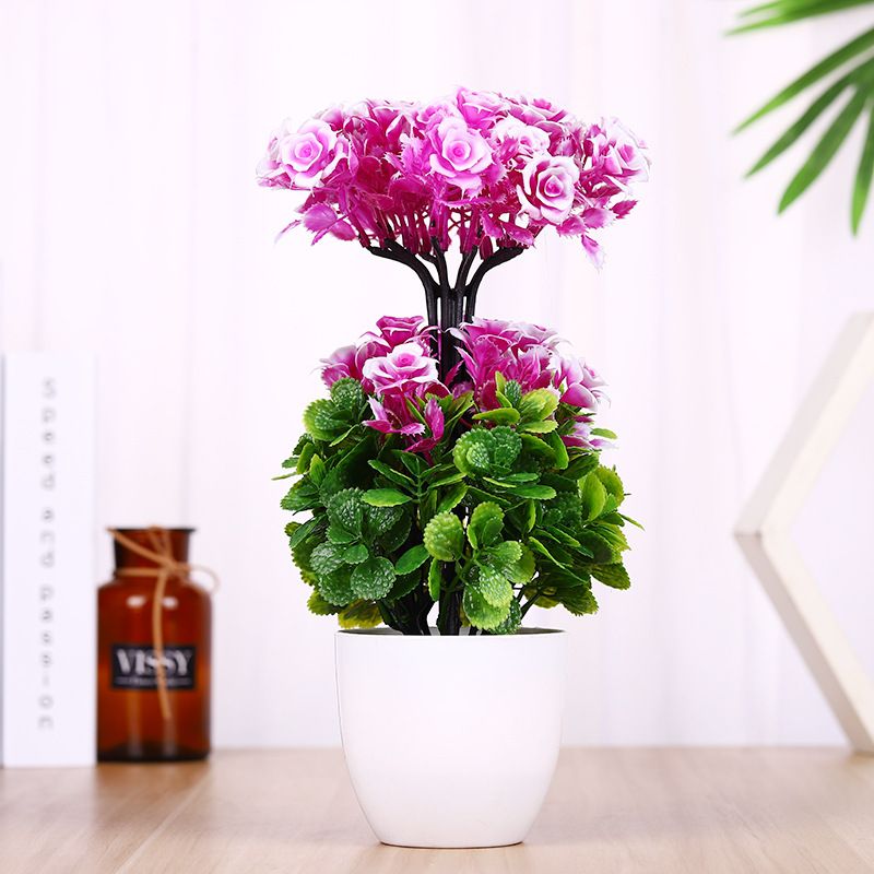 Customized color based on samples, MC-95 forest-themed combination home interior decoration artificial flower clusters Specification image