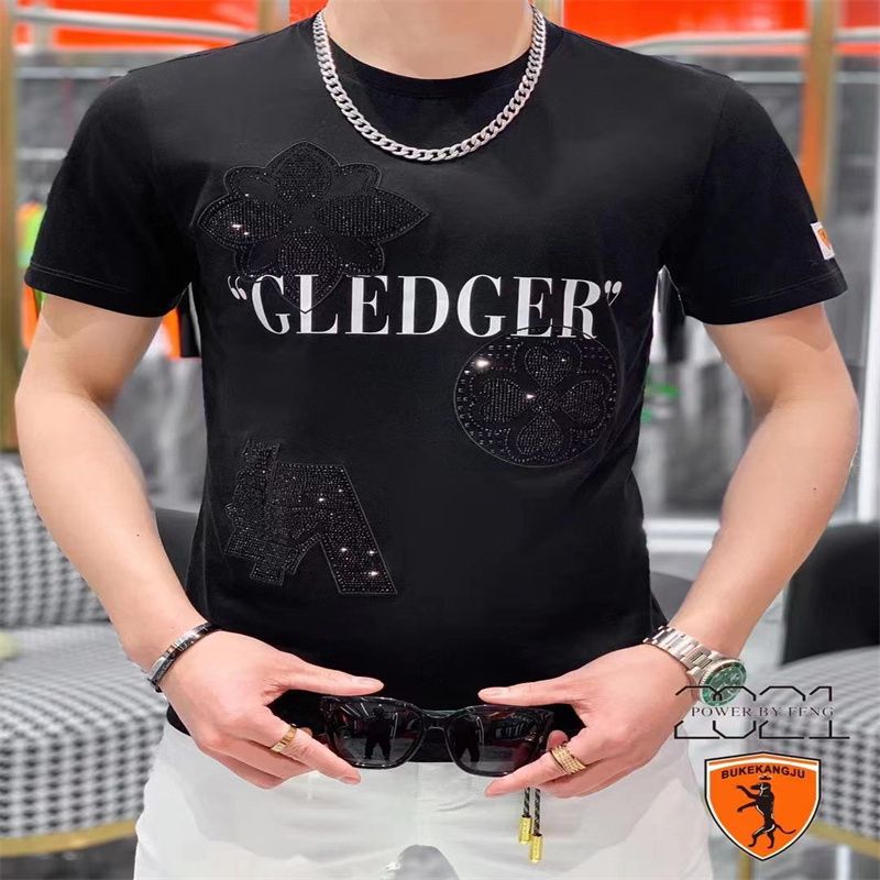 服装精品品质男士短袖T恤夏装打底衫修身潮流半袖圆领印花T恤上衣7