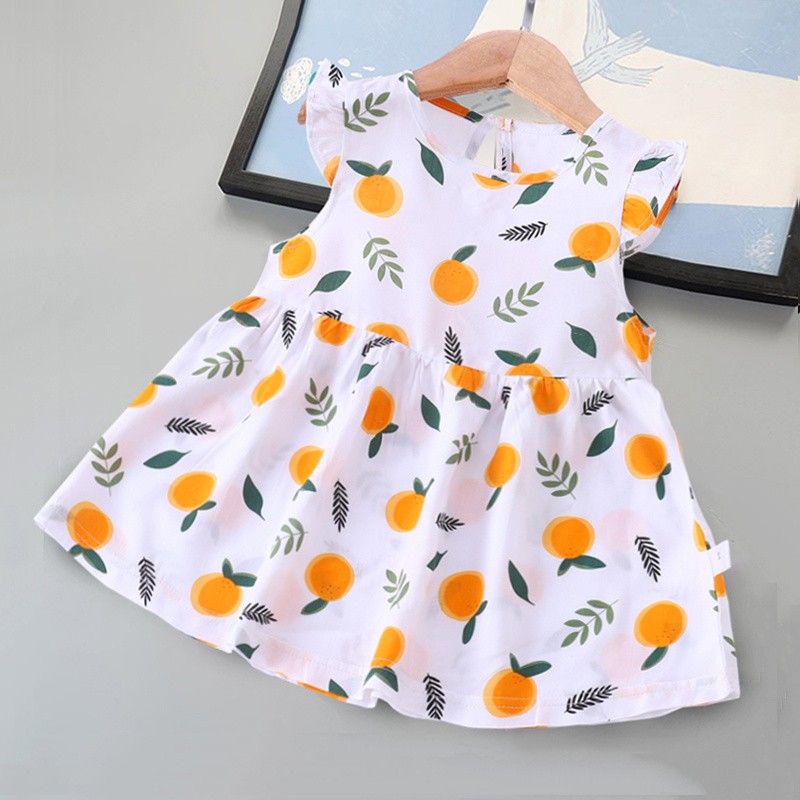 Baby summer cotton silk little dress, baby vest dress, artificial cotton dress, 0-1-2 years old, 3 princess dress, fashionable girl detail image 3