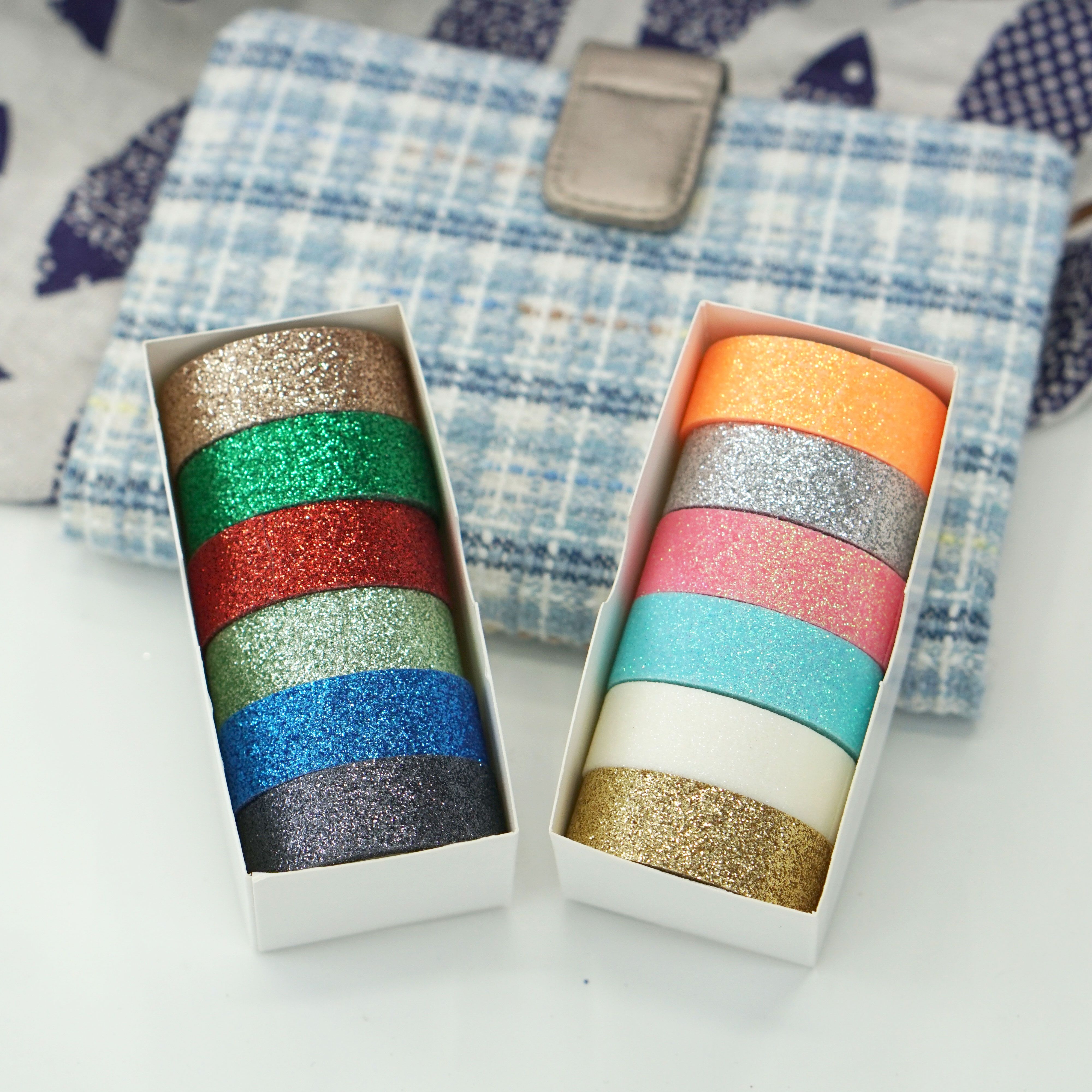 6个装金粉和纸胶带 彩色闪粉撒粉金葱手账装饰\贴纸 可手撕DIY