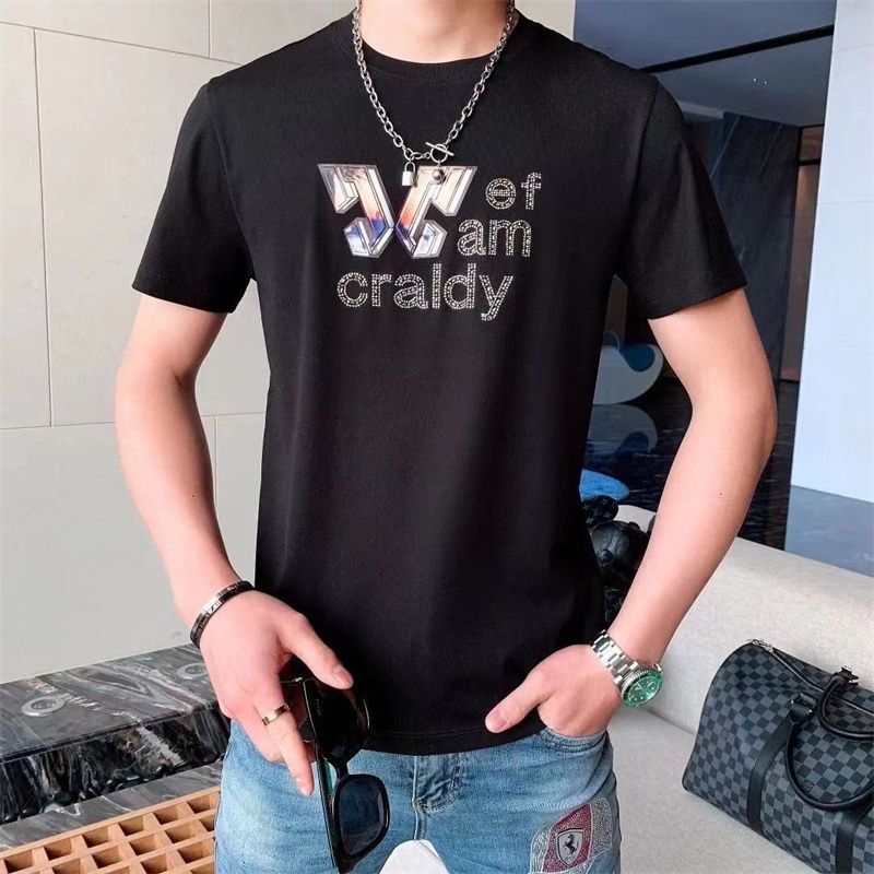 男装精品夏季男士短袖T恤夏装打底衫青少年潮流半袖圆领印花T恤12