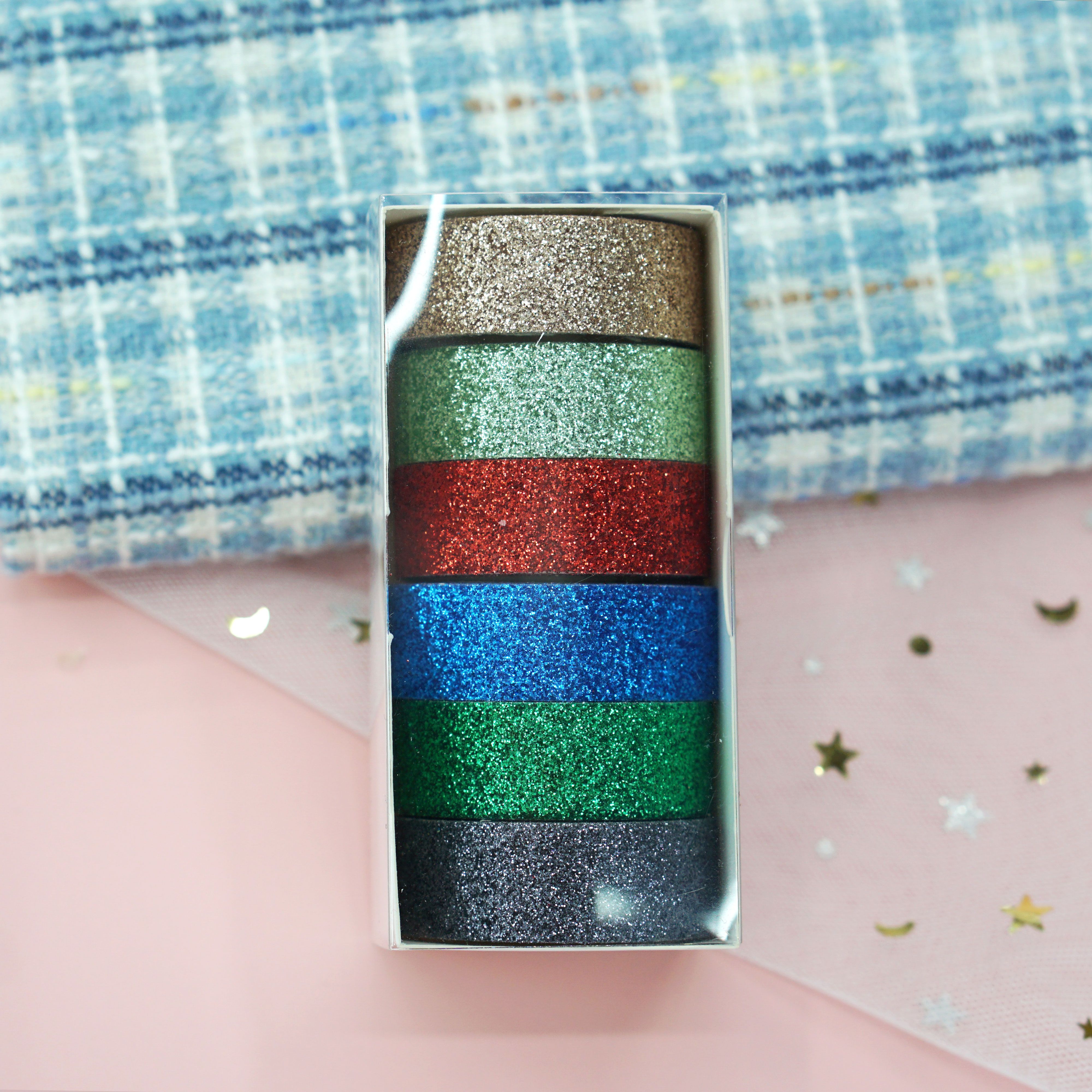 6个装金粉和纸胶带 彩色闪粉撒粉金葱手账装饰\贴纸 可手撕DIY产品图