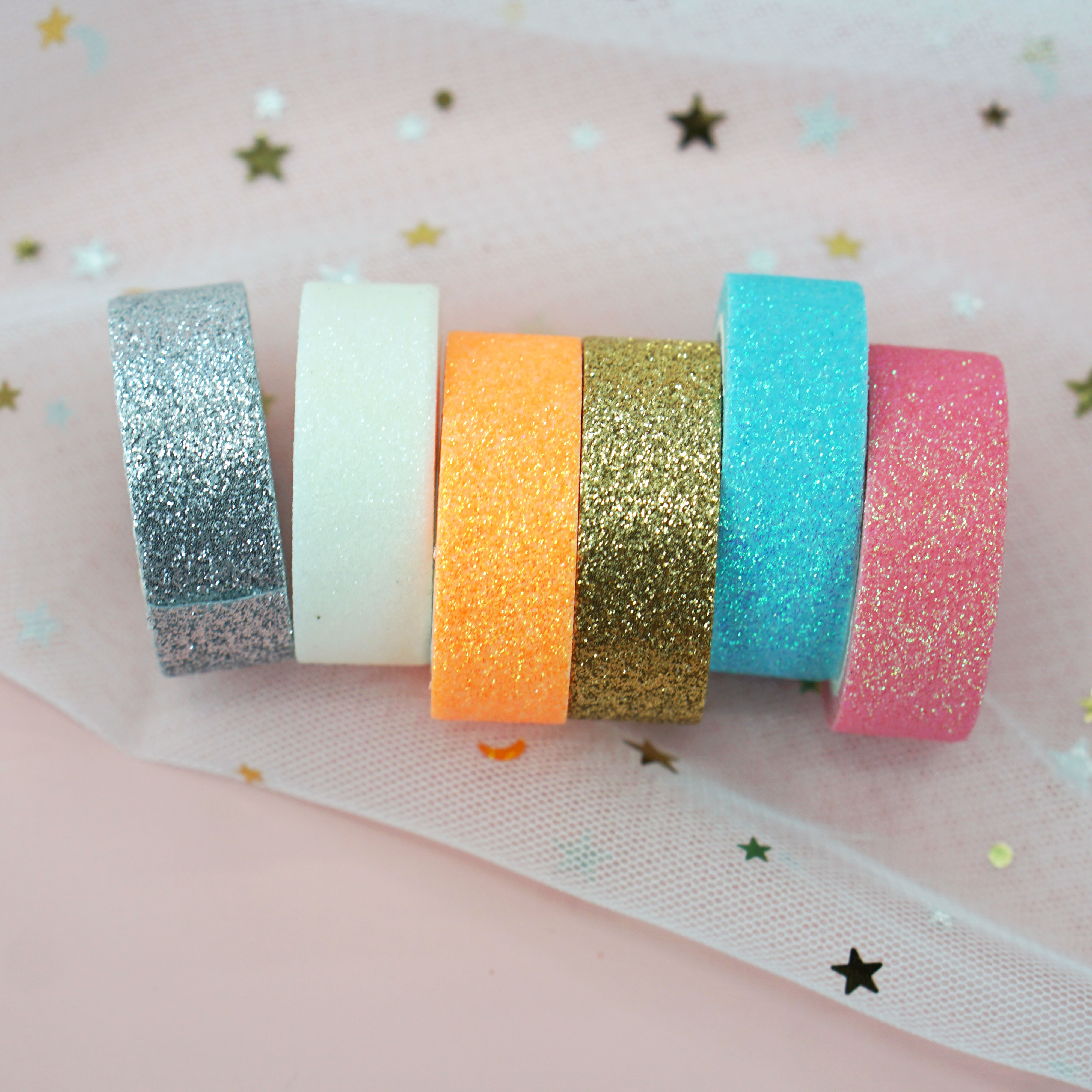 6个装金粉和纸胶带 彩色闪粉撒粉金葱手账装饰\贴纸 可手撕DIY详情图3