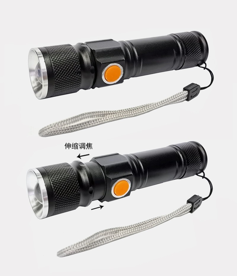 515USB charging mini flashlight, telescopic focusing high-intensity LED flashlight, mini portable high-intensity lamp flashlight detail image 13