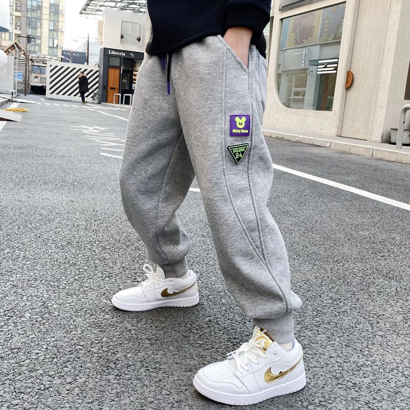 Boys' pure cotton trousers for spring and autumn, children's double-standard sportswear, casual autumn style, Zhongda Tong Boys 2021 New style