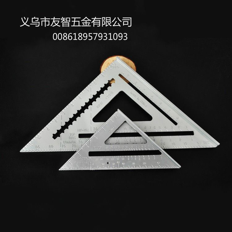 Woodworking triangle ruler 7"木工 铸铝三角尺 set square Specification drawing