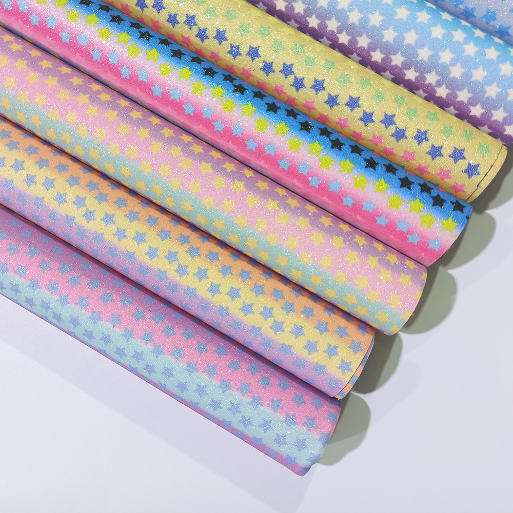 New seven-color rainbow gradient glitter fabric for luggage, shoes, DIY stage decoration, and Grit leather fabric detail image 7