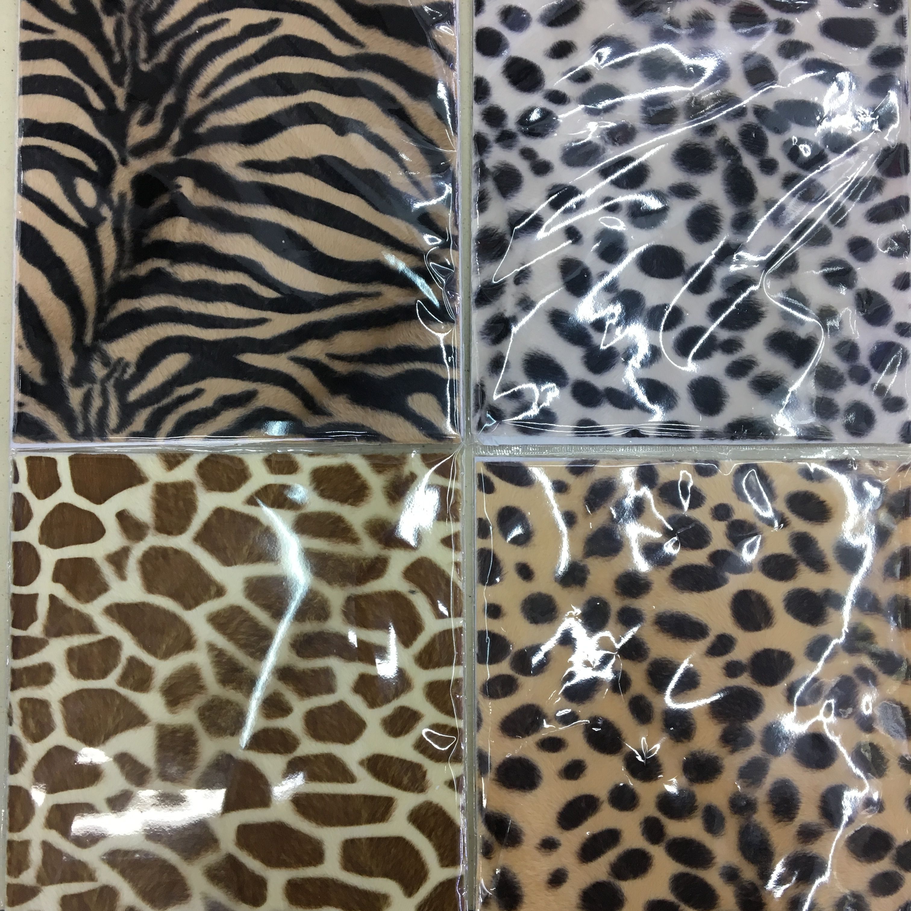 厂家直销 豹纹绒布贴 短毛绒贴纸 DIY手工装饰玩具贴纸产品图