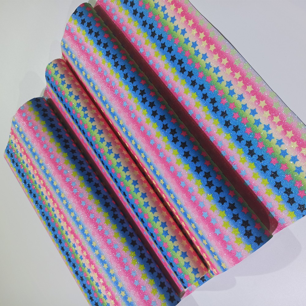 The manufacturer is selling the raw material PU Glitter special leather for soft packaging fabric detail image 1