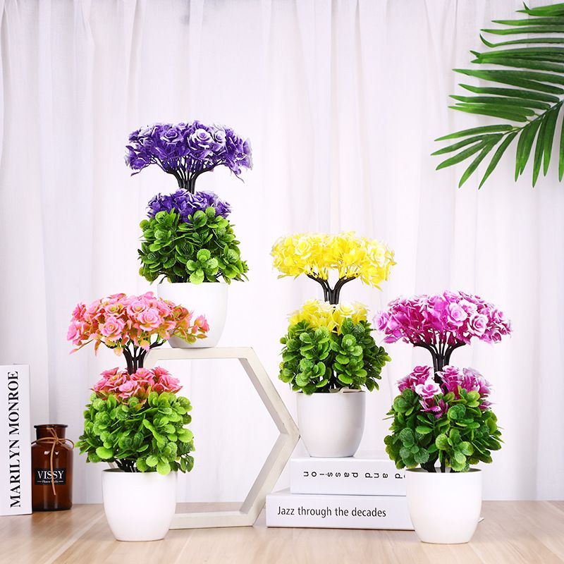 Customized color based on samples, MC-95 forest-themed combination home interior decoration artificial flower clusters Item Picture