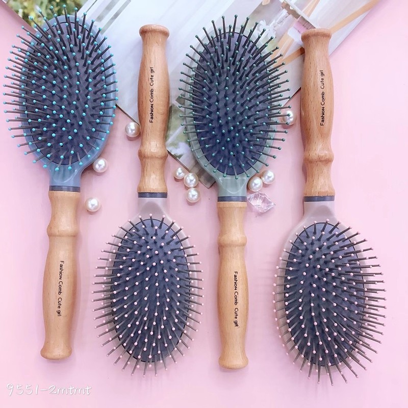 花开木木按摩气囊梳北欧色木柄美发梳 厂家直销批发详情1