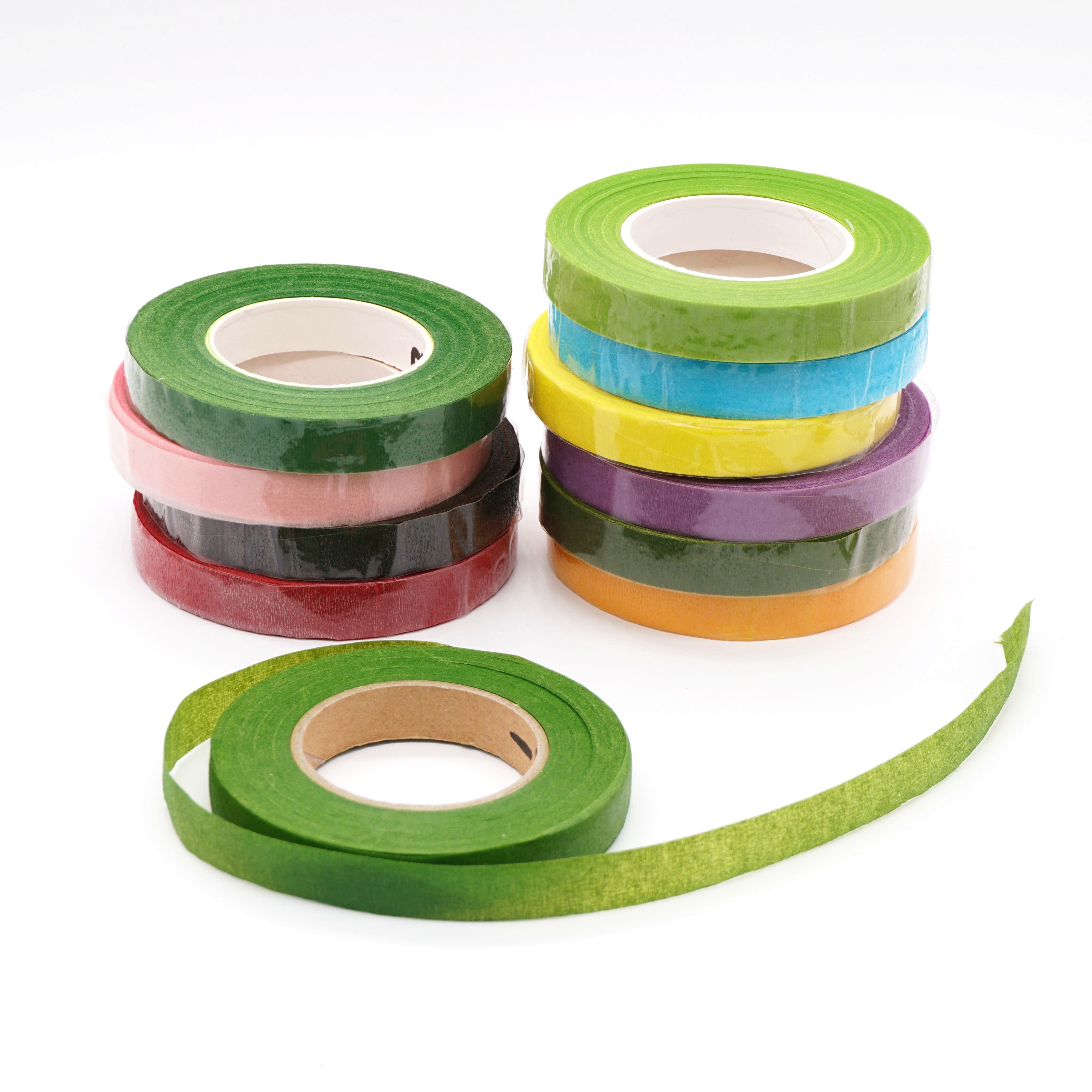 Floral art tape, DIY materials for bouquets, garden floral art paper, rose silk mesh flower materials, green details Picture