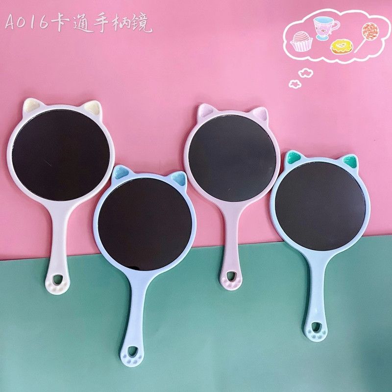 花开木木可爱卡通猫手柄镜塑料 厂家直销批发