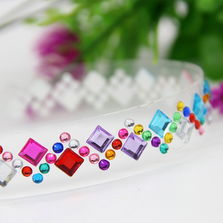 Diamond-encrusted planner sticker, diamond tape, acrylic diamond sticker, 50CM diamond-encrusted adhesive strip, decorative DIY planner sticker detail image 2