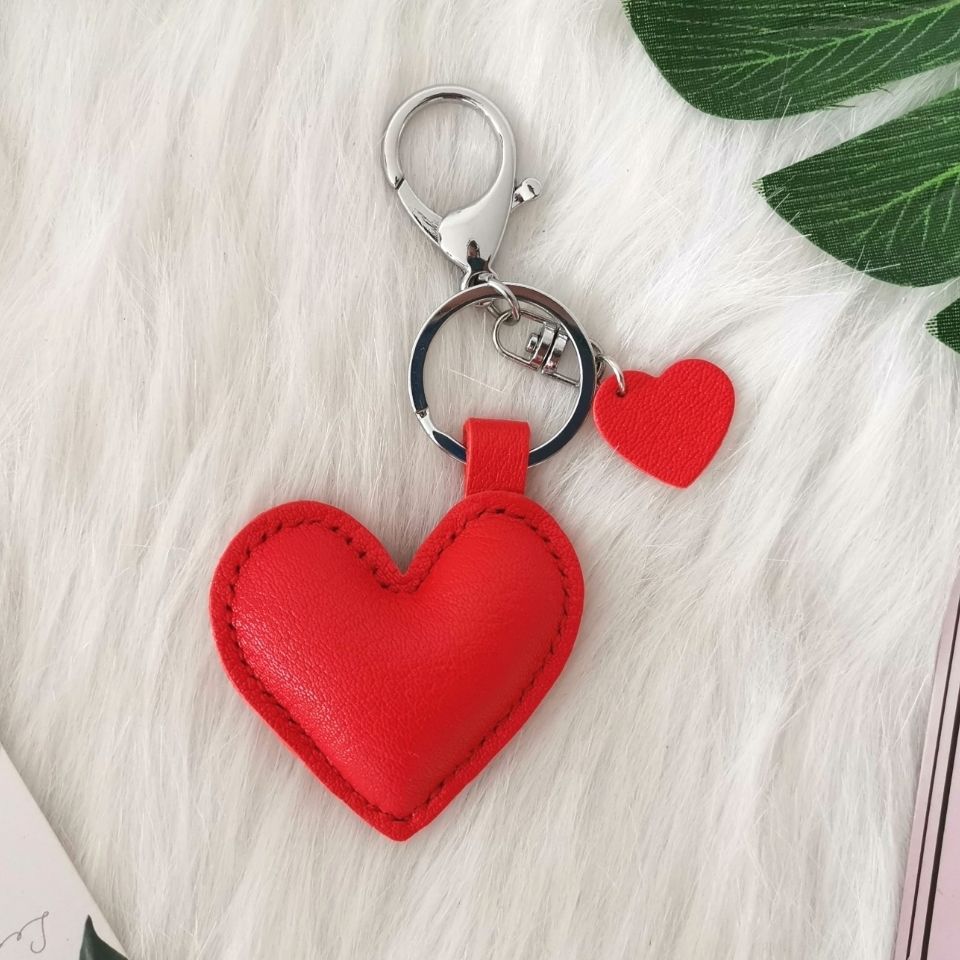 Leather heart keychain 3 piece set series 6