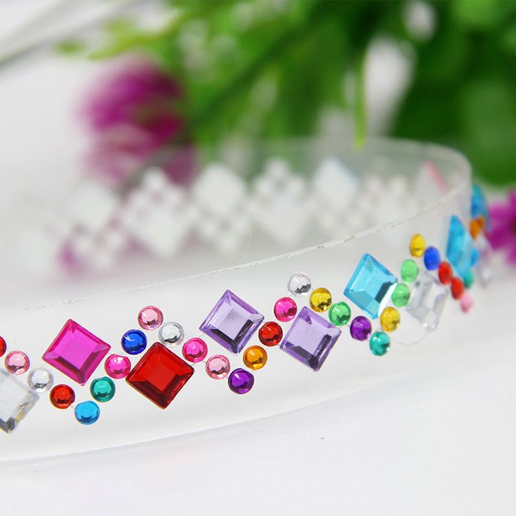 Diamond-encrusted planner sticker, diamond tape, acrylic diamond sticker, 50CM diamond-encrusted adhesive strip, decorative DIY planner sticker details Picture