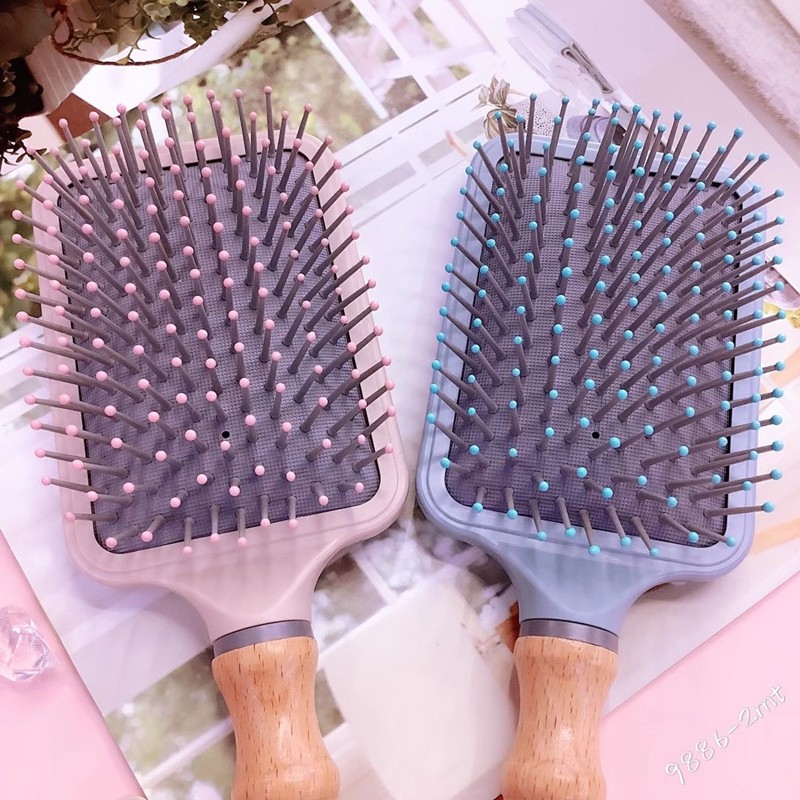 花开木木北欧色大方头气囊按摩梳木柄美发梳浙江花开木木详情6