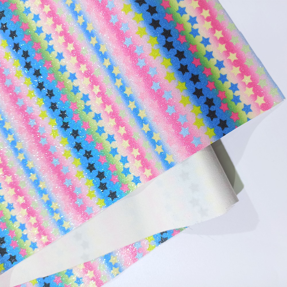 The manufacturer is selling the raw material PU Glitter special leather for soft package sliding doors detail image 1