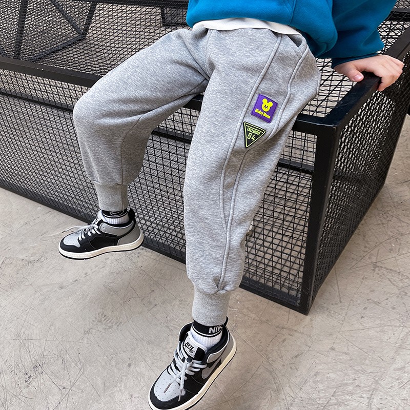 Boys' pure cotton trousers for spring and autumn, children's double-standard sportswear, casual autumn style, Zhongda Tong Boys 2021 New style detail image 4