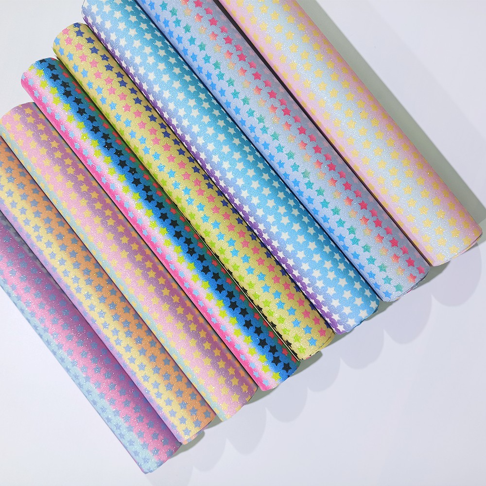 The manufacturer is selling the raw material PU Glitter special leather for soft package sliding doors detail image 6