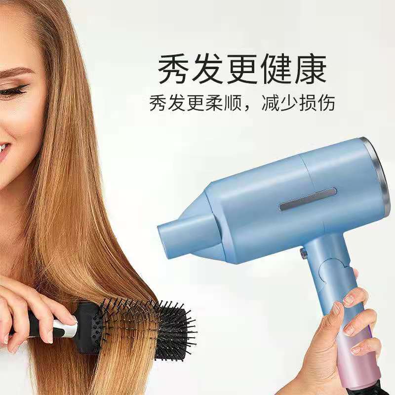 The new cross-border foldable hair dryer, the popular hammer hair dryer, is a portable home and hotel professional hair dryer details Picture