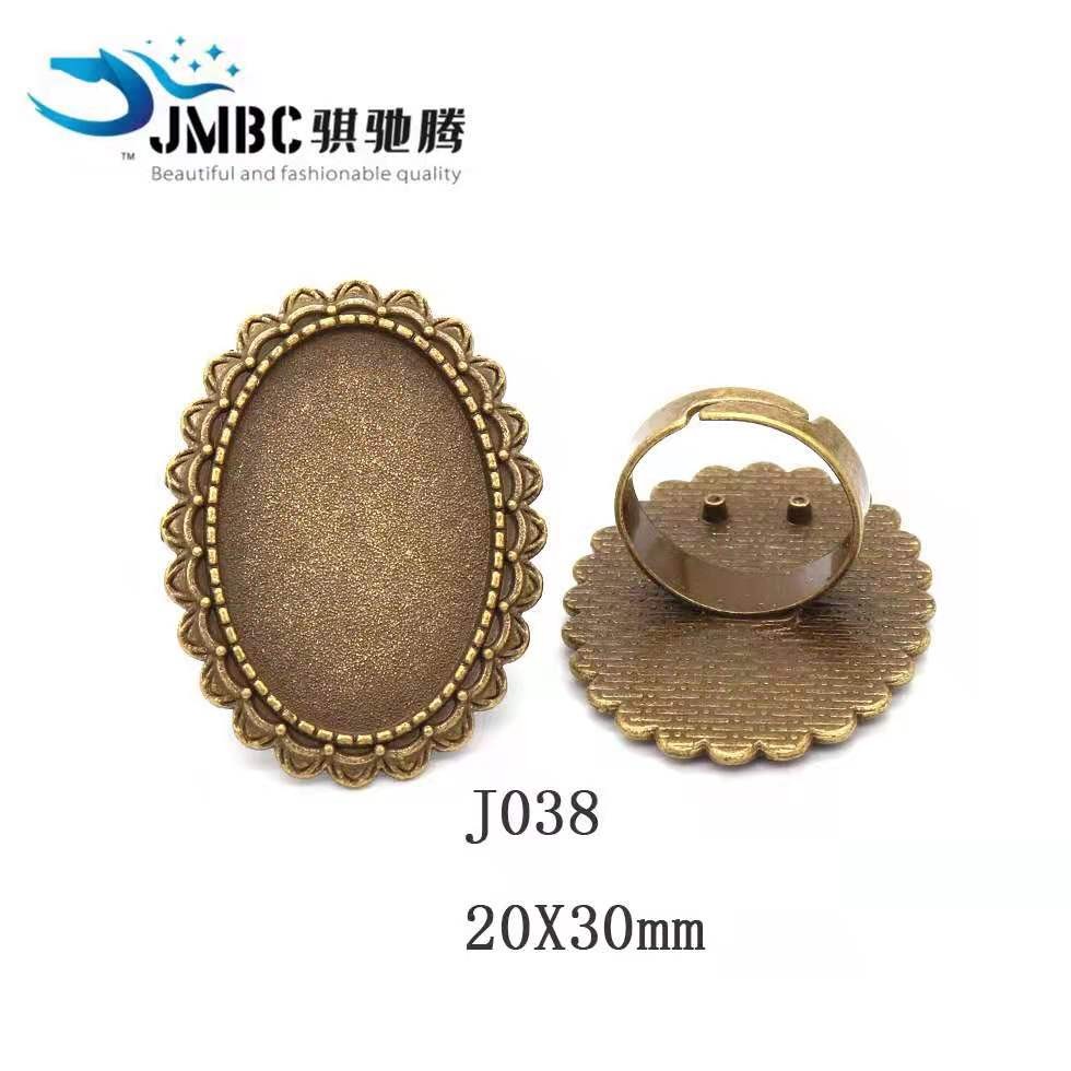 20X30mm复古椭圆形戒指 时光宝石底托 diy饰品配件开口戒指托030详情图9