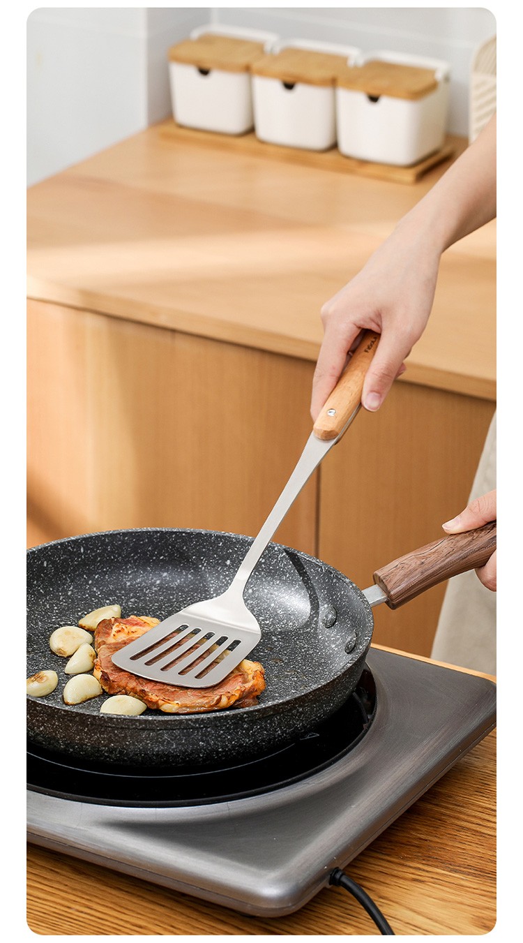 Anti-heat handle stainless steel spatula, soup spoon, strainer, cooking spatula, kitchenware set, non-stick kitchen pans, household woks (soup spoons) detail image 12
