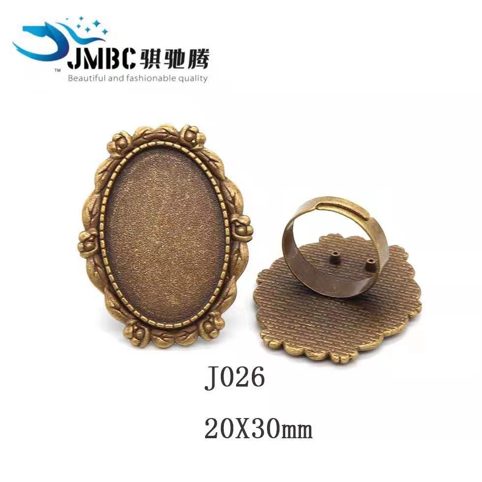 20X30mm复古椭圆形戒指 时光宝石底托 diy饰品配件开口戒指托030详情图2