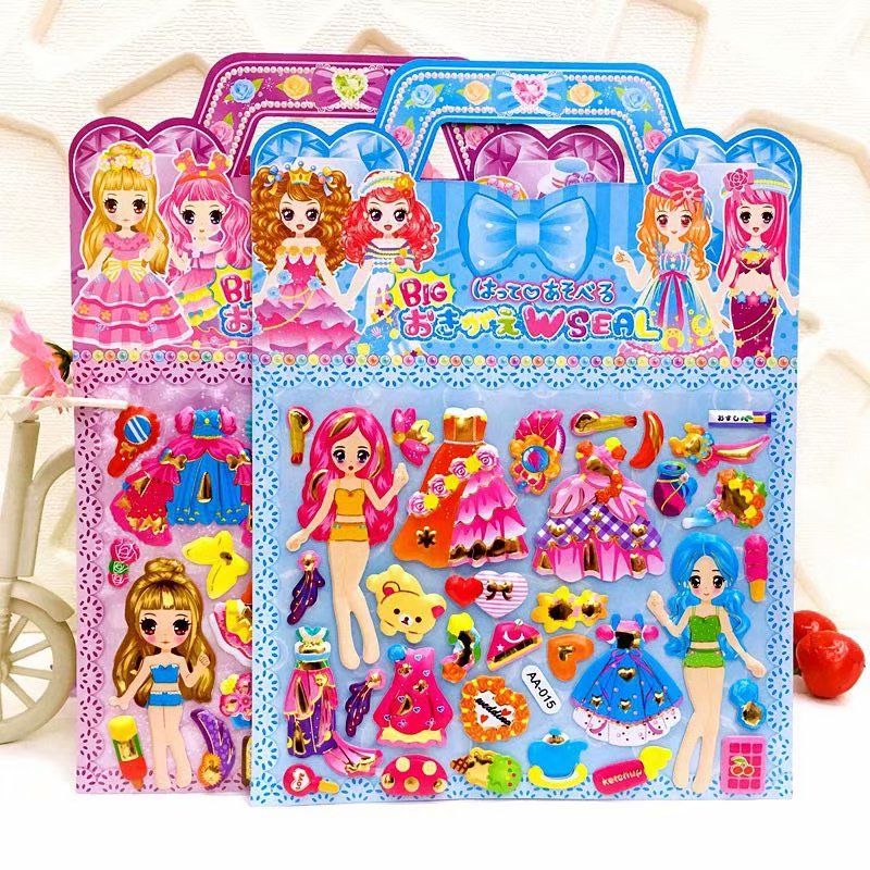 厂家直销立体烫金贴纸 换装衣服贴纸 幼儿贴画 产品图