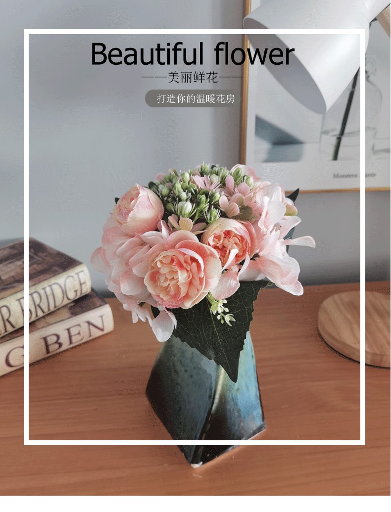 新娘手捧花仿真花玫瑰西欧婚庆礼堂酒店教堂装扮婚纱摄影配件批发详情图1