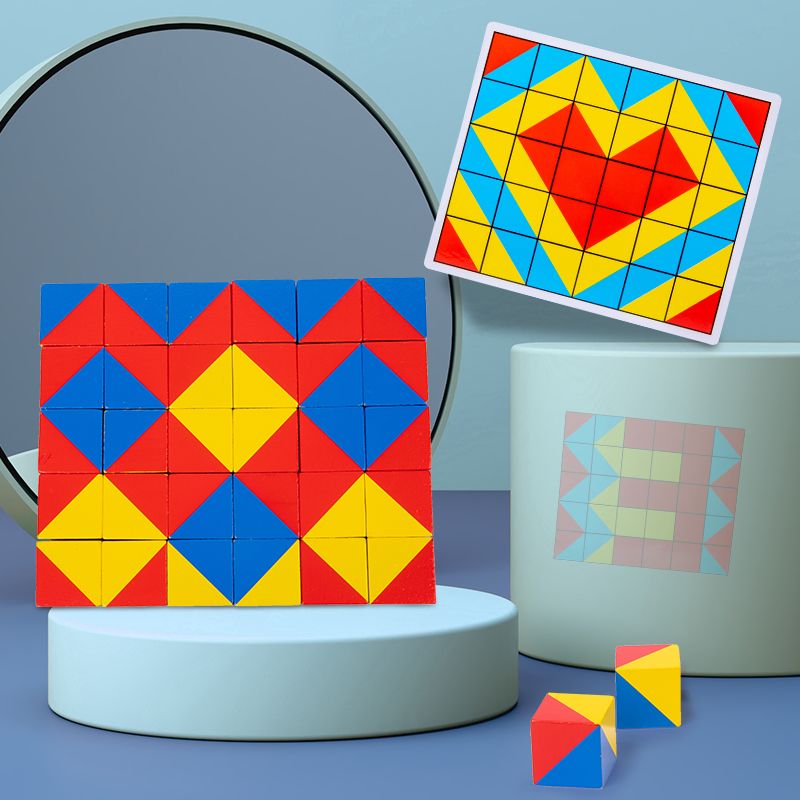 Six-sided geometric jigsaw puzzle toys 3-year-old children puzzle early education building blocks parent-child interactive toys procurement building blocks wholesale