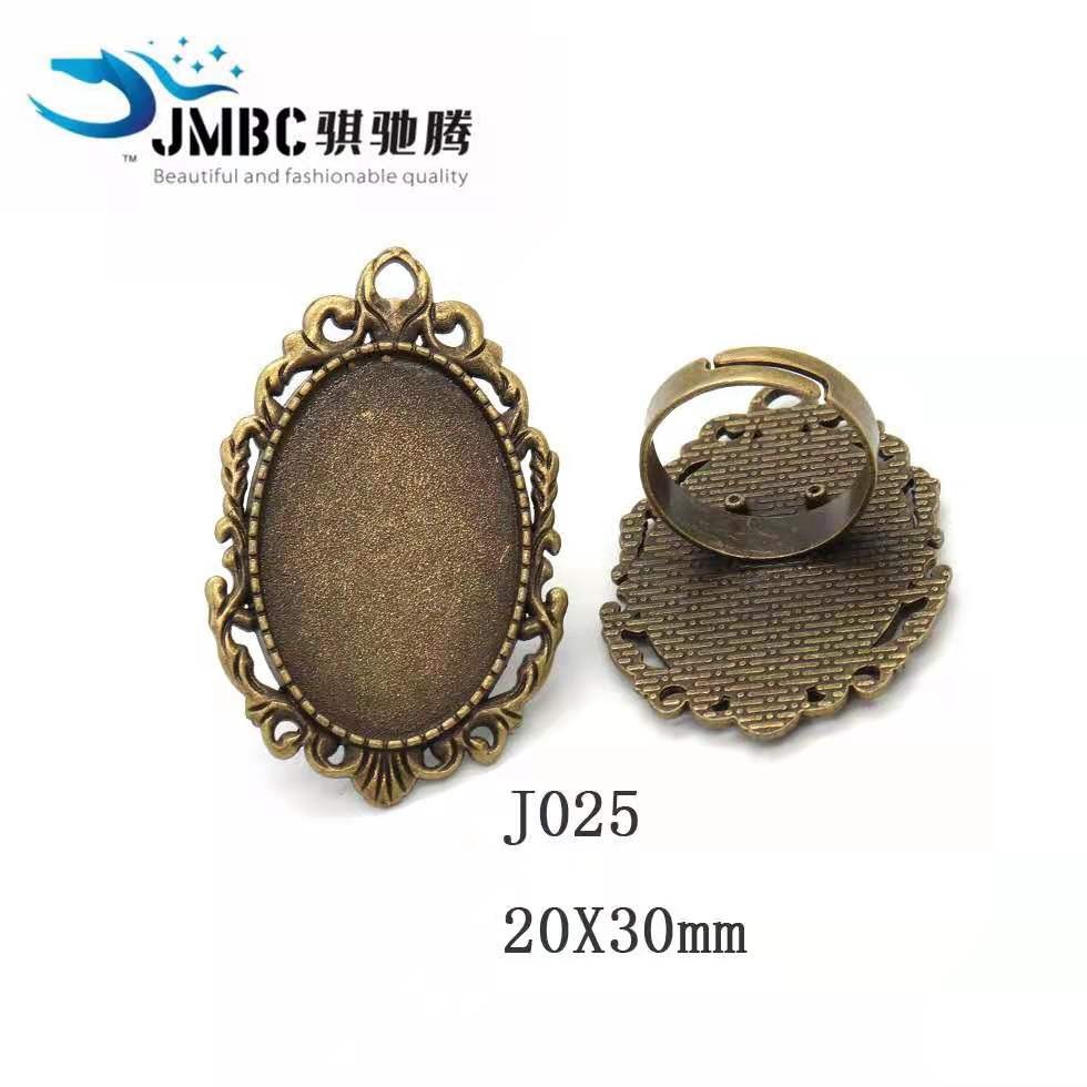 20X30mm复古椭圆形戒指 时光宝石底托 diy饰品配件开口戒指托030详情图4