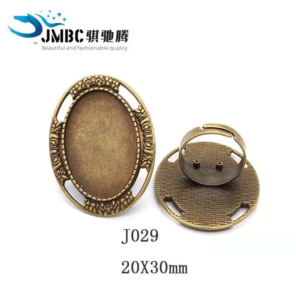 20X30mm复古椭圆形戒指 时光宝石底托 diy饰品配件开口戒指托030详情图10