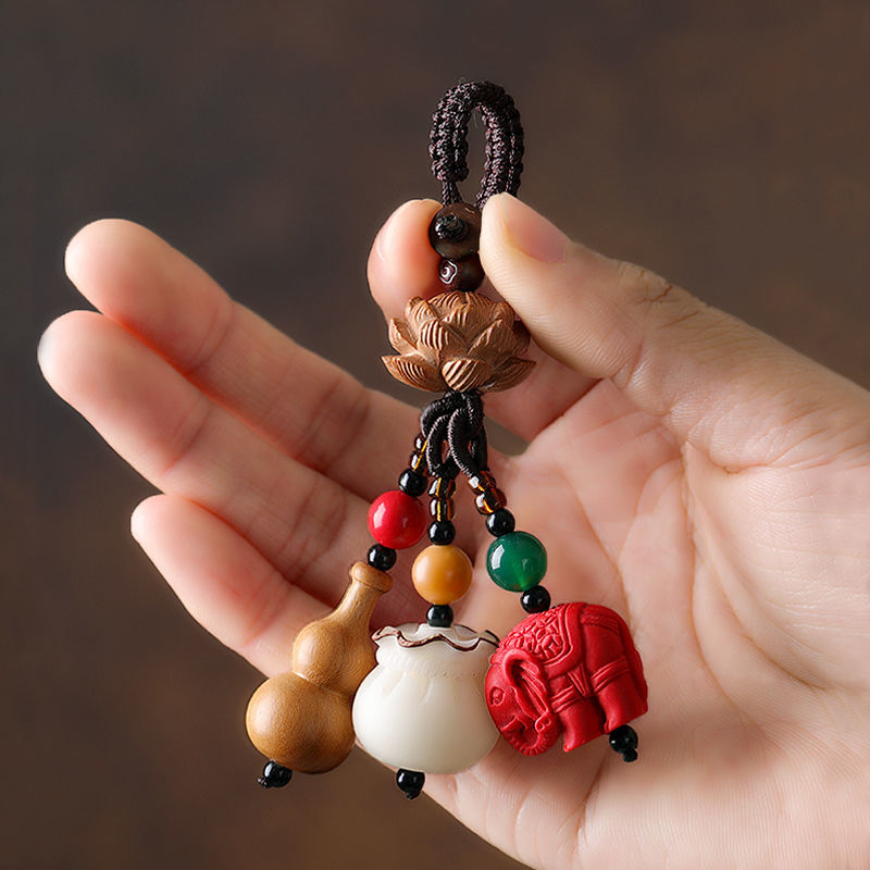 Peach gourd money bag keychain 2