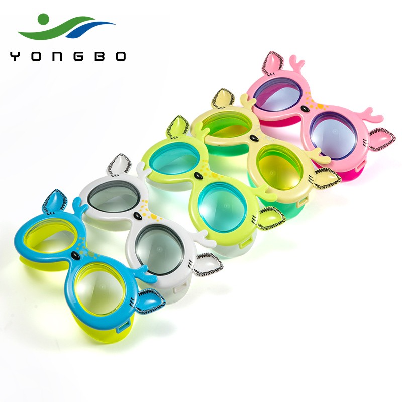 泳搏正品连体鼻夹鹿耳造型防雾儿童泳镜详情图8
