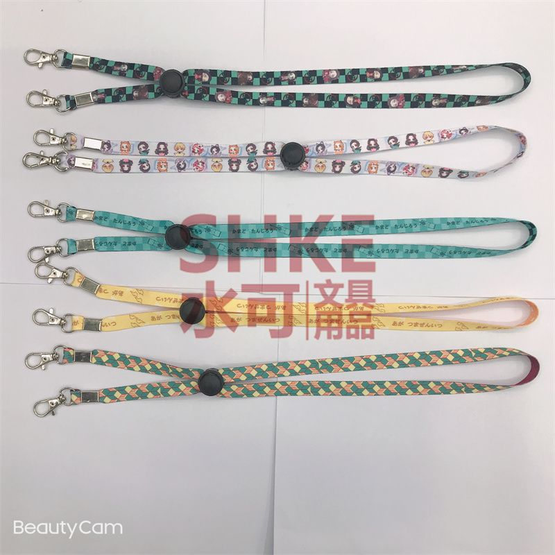 1CM热销可调节龙虾钩爆款数码印花口罩绳，防风绳 可调节儿童防丢口罩挂带双铁钩【外贸专供】