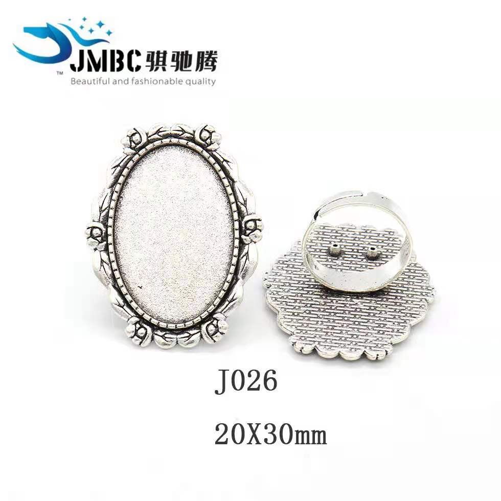 20X30mm复古椭圆形戒指 时光宝石底托 diy饰品配件开口戒指托030详情图3