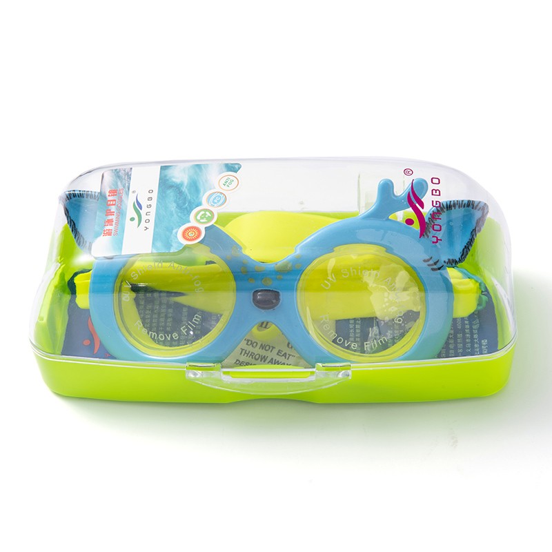 泳搏正品连体鼻夹鹿耳造型防雾儿童泳镜详情图7