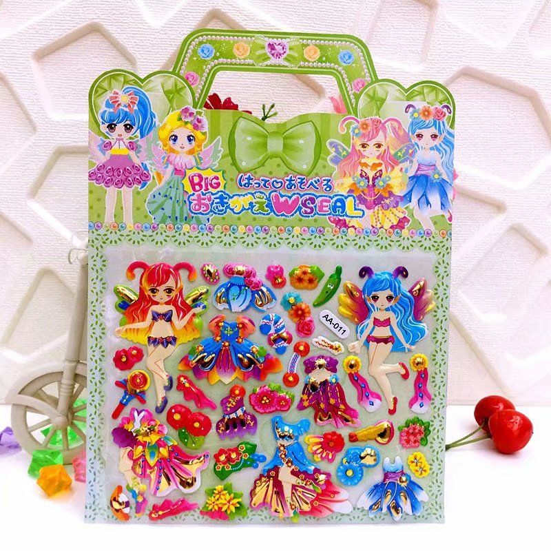 厂家直销立体烫金贴纸 换装衣服贴纸 幼儿贴画 细节图