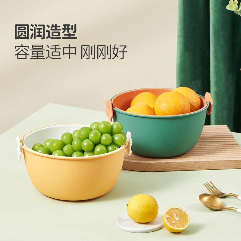 晴鸽塑业Sunny Princess新款塑料日用品塑料沥水篮新款双层果盘沥水篮 pic 4