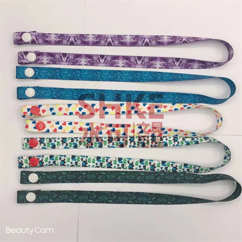 1CM热销爆款数码印花四合扣口罩绳，防风绳 可调节儿童防丢口罩挂带