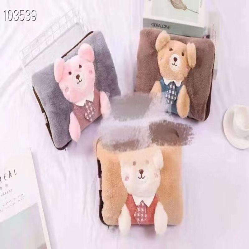 Hot water bag Rechargeable hand warm water bag cute plush electric warm water cartoon pillow warm baby